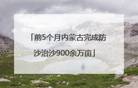 前5个月内蒙古完成防沙治沙900余万亩