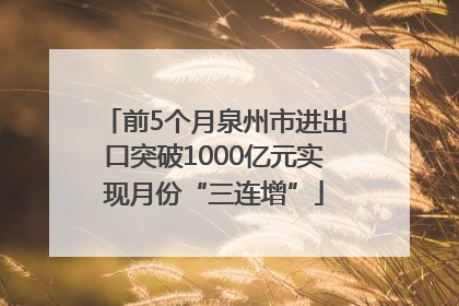 前5个月泉州市进出口突破1000亿元实现月份“三连增”