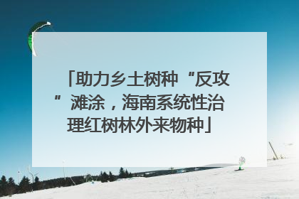 助力乡土树种“反攻”滩涂，海南系统性治理红树林外来物种