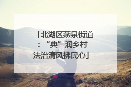 北湖区燕泉街道：“典”润乡村 法治清风拂民心