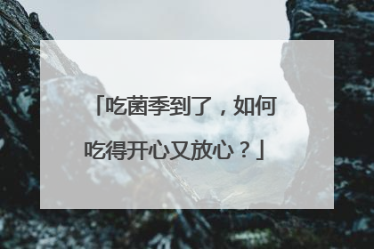 吃菌季到了，如何吃得开心又放心？