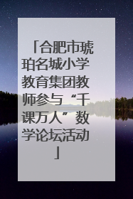 合肥市琥珀名城小学教育集团教师参与“千课万人”数学论坛活动