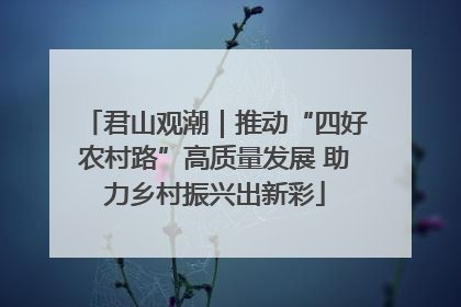 君山观潮｜推动“四好农村路”高质量发展 助力乡村振兴出新彩