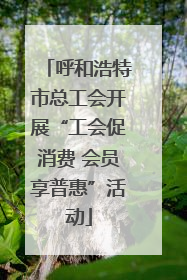 呼和浩特市总工会开展“工会促消费 会员享普惠”活动