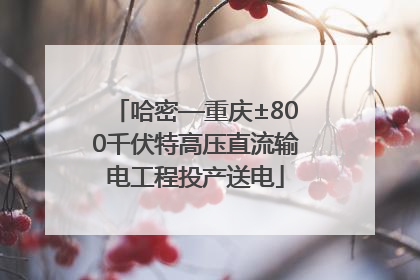 哈密—重庆±800千伏特高压直流输电工程投产送电