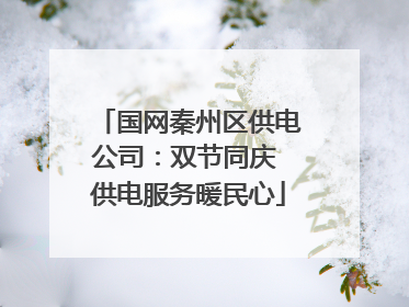 国网秦州区供电公司：双节同庆 供电服务暖民心