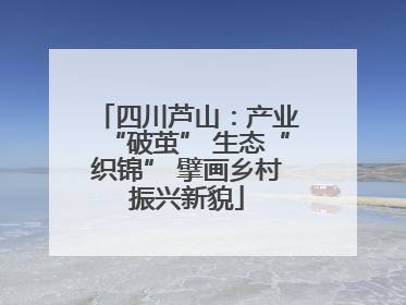 四川芦山：产业“破茧” 生态“织锦” 擘画乡村振兴新貌