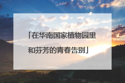 在华南国家植物园里和芬芳的青春告别