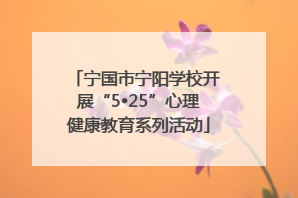 宁国市宁阳学校开展“5•25”心理健康教育系列活动