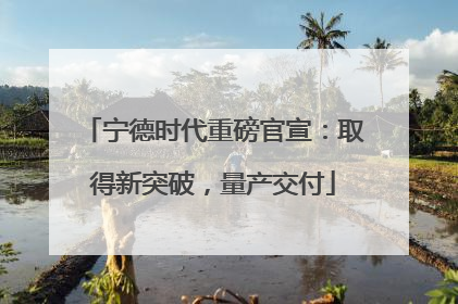宁德时代重磅官宣：取得新突破，量产交付