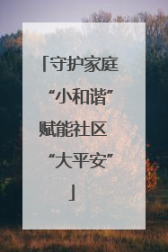 守护家庭“小和谐” 赋能社区“大平安”