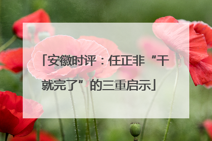 安徽时评：任正非“干就完了”的三重启示