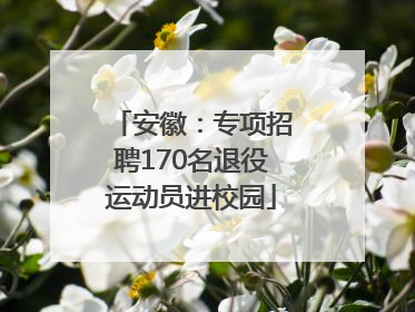 安徽：专项招聘170名退役运动员进校园