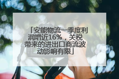 安能物流一季度利润增近16%，关税带来的进出口商流波动影响有限