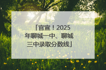 官宣！2025年聊城一中、聊城三中录取分数线