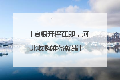 夏粮开秤在即，河北收购准备就绪