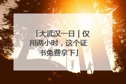 大武汉一日｜仅用两小时，这个证书免费拿下