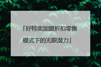 好特卖加盟折扣零售模式下的无限潜力