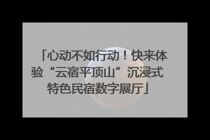 心动不如行动！快来体验“云宿平顶山”沉浸式特色民宿数字展厅