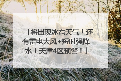 将出现冰雹天气！还有雷电大风+短时强降水！天津4区预警！