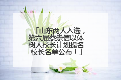 山东两人入选，第六届蔡崇信以体树人校长计划提名校长名单公布！