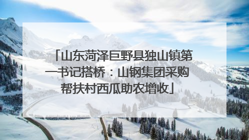 山东菏泽巨野县独山镇第一书记搭桥：山钢集团采购帮扶村西瓜助农增收