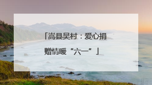 嵩县吴村：爱心捐赠情暖“六一”