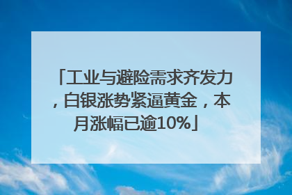 工业与避险需求齐发力，白银涨势紧逼黄金，本月涨幅已逾10%