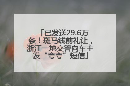 已发送29.6万条！斑马线前礼让，浙江一地交警向车主发“夸夸”短信