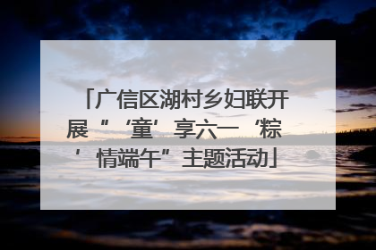 广信区湖村乡妇联开展“‘童’享六一‘粽’情端午”主题活动