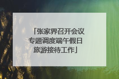 张家界召开会议专题调度端午假日旅游接待工作