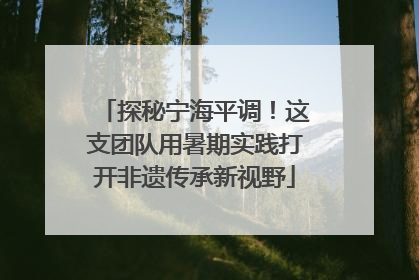 探秘宁海平调！这支团队用暑期实践打开非遗传承新视野