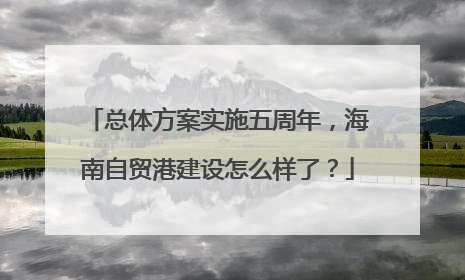 总体方案实施五周年，海南自贸港建设怎么样了？