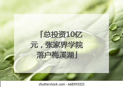 总投资10亿元，张家界学院落户梅溪湖