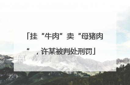 挂“牛肉”卖“母猪肉”，许某被判处刑罚