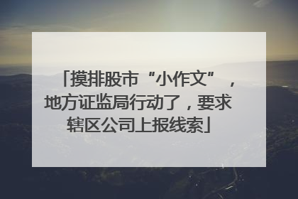 摸排股市“小作文”，地方证监局行动了，要求辖区公司上报线索