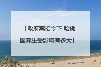 政府禁招令下 哈佛国际生受影响有多大
