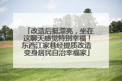 改造后挺漂亮，坐在这聊天感觉特别幸福！东西江家巷经提质改造变身居民自治幸福家