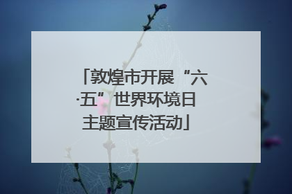敦煌市开展“六·五”世界环境日主题宣传活动
