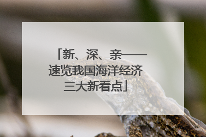 新、深、亲——速览我国海洋经济三大新看点