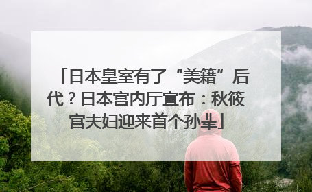 日本皇室有了“美籍”后代？日本宫内厅宣布：秋筱宫夫妇迎来首个孙辈