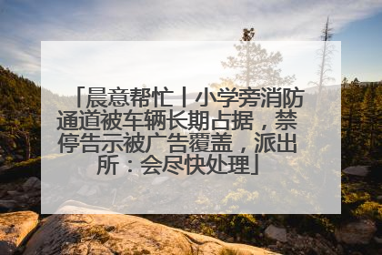 晨意帮忙丨小学旁消防通道被车辆长期占据，禁停告示被广告覆盖，派出所：会尽快处理