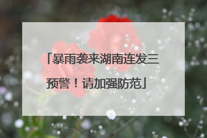 暴雨袭来湖南连发三预警！请加强防范