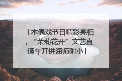 木偶戏节目精彩亮相，“茉莉花开”文艺直通车开进海师附小