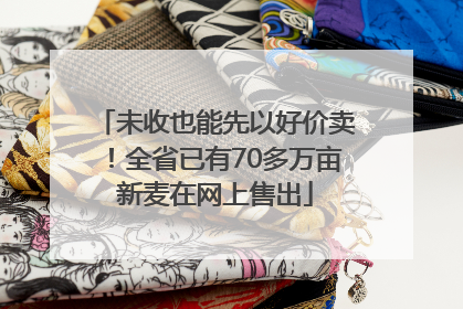 未收也能先以好价卖！全省已有70多万亩新麦在网上售出
