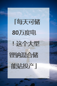 每天可储80万度电！这个大型锂钠混合储能站投产
