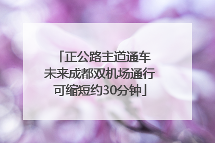 正公路主道通车 未来成都双机场通行可缩短约30分钟