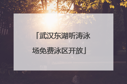 武汉东湖听涛泳场免费泳区开放