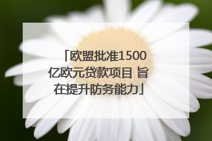 欧盟批准1500亿欧元贷款项目 旨在提升防务能力