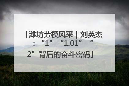 潍坊劳模风采｜刘英杰：“1”“1.01”“2”背后的奋斗密码